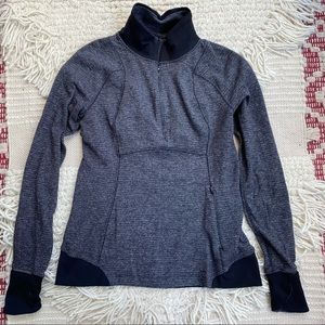 LULULEMON mini check black Runderful half zip pullover 10